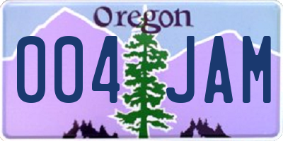 OR license plate 004JAM