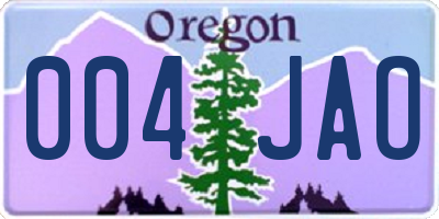 OR license plate 004JAO