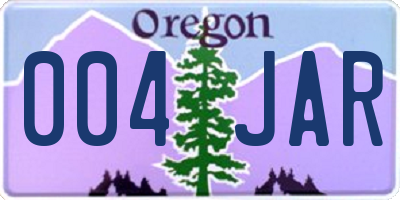 OR license plate 004JAR