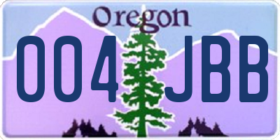 OR license plate 004JBB