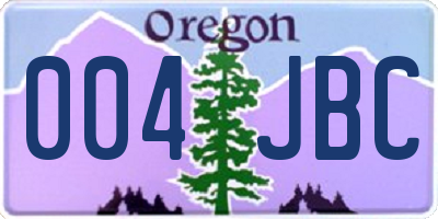 OR license plate 004JBC