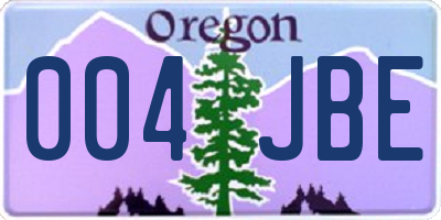 OR license plate 004JBE