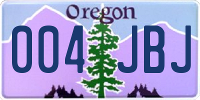 OR license plate 004JBJ