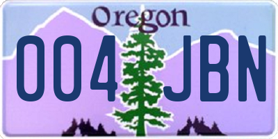 OR license plate 004JBN