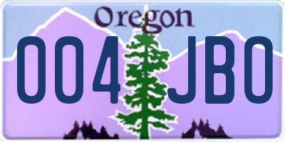 OR license plate 004JBO