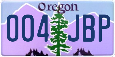 OR license plate 004JBP