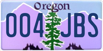 OR license plate 004JBS