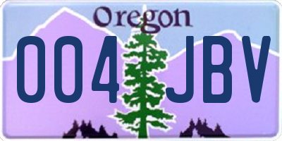 OR license plate 004JBV