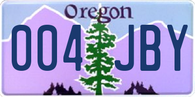 OR license plate 004JBY