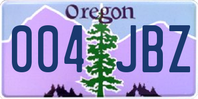 OR license plate 004JBZ