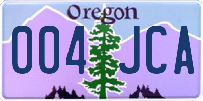 OR license plate 004JCA