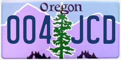 OR license plate 004JCD