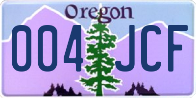 OR license plate 004JCF