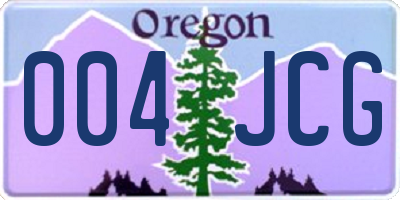 OR license plate 004JCG