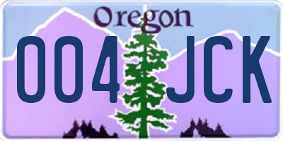 OR license plate 004JCK