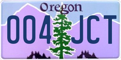 OR license plate 004JCT