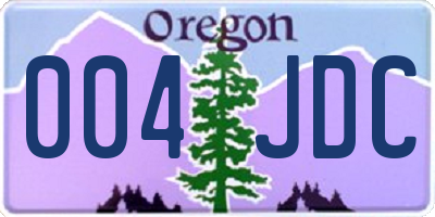 OR license plate 004JDC