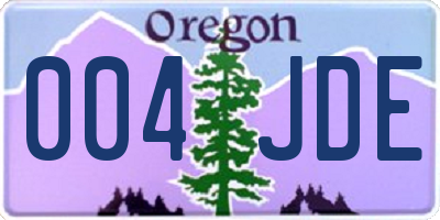 OR license plate 004JDE