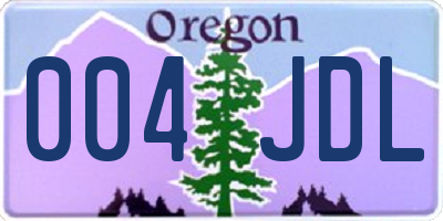 OR license plate 004JDL
