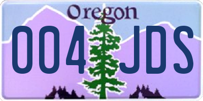 OR license plate 004JDS
