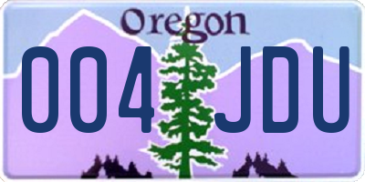 OR license plate 004JDU