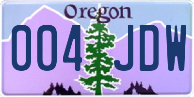 OR license plate 004JDW