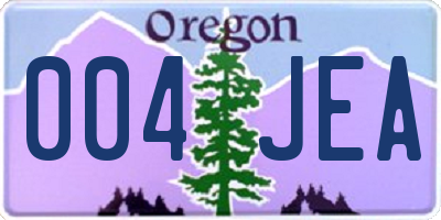 OR license plate 004JEA