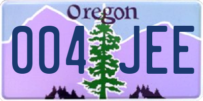 OR license plate 004JEE