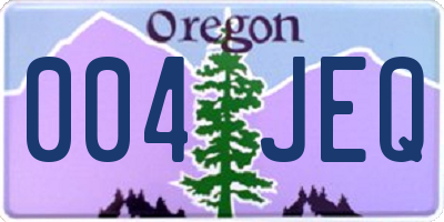 OR license plate 004JEQ