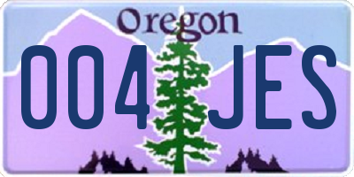 OR license plate 004JES