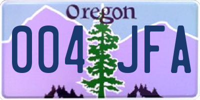 OR license plate 004JFA