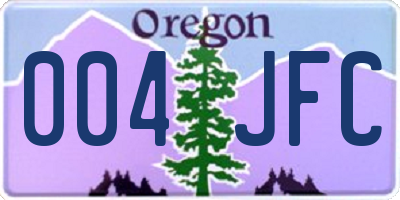 OR license plate 004JFC