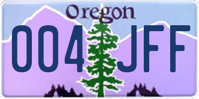 OR license plate 004JFF
