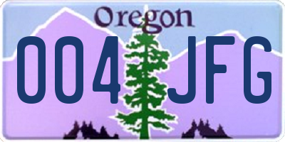 OR license plate 004JFG