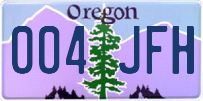 OR license plate 004JFH