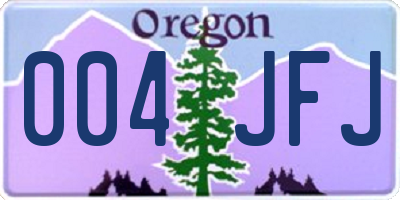 OR license plate 004JFJ