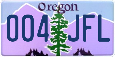 OR license plate 004JFL