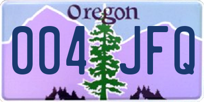 OR license plate 004JFQ