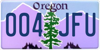 OR license plate 004JFU
