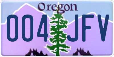 OR license plate 004JFV