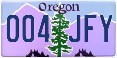 OR license plate 004JFY