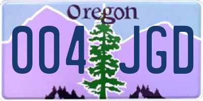 OR license plate 004JGD