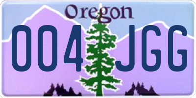 OR license plate 004JGG