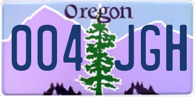 OR license plate 004JGH