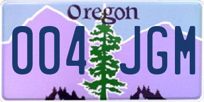 OR license plate 004JGM