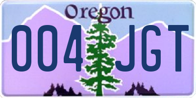 OR license plate 004JGT