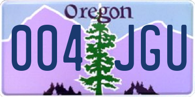 OR license plate 004JGU