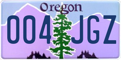 OR license plate 004JGZ