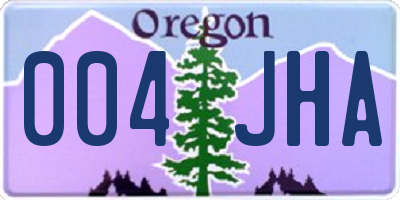 OR license plate 004JHA