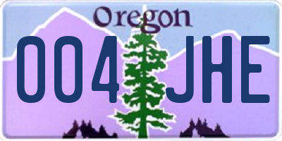 OR license plate 004JHE